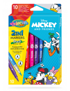 Двувърхи флумастери 10 цвята Mickey & Friends Colorino Disney