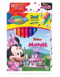 Двувърхи флумастери 10 цвята Minnie Mouse Colorino Disney