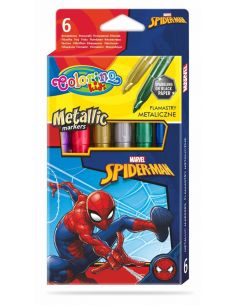Флумастери 6 металик цвята Spiderman Colorino Disney