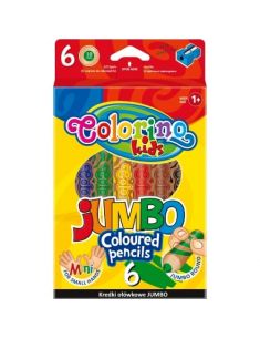 Цветни моливи Colorino 6 цвята и острилка Extra Jumbo 