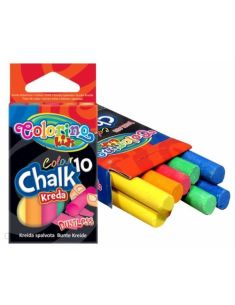 Цветни тебешири 10 цвята безпрашен Colorino