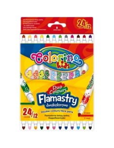 Флумастри двувърхи 12 бр. 24 цвята Colorino
