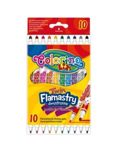Двувърхи флумастри 10 цвята Colorino 