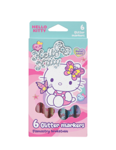 Брокатни флумастери 6 цвята Colorino Hello Kitty Pastel
