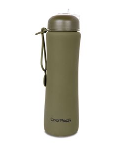 Сгъваема силиконова бутилка COOLPACK - PUMP - rpet OLIVE