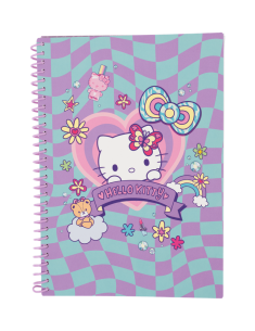 Тетрадка B5 със спирала PP 100 листа Hello Kitty Pastel_2