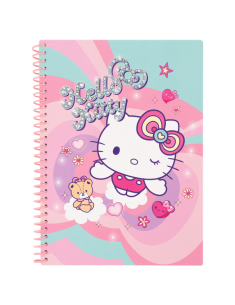 Тетрадка B5 със спирала PP 100 листа Hello Kitty Pastel_3