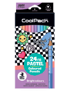 Цветни триъгълни моливи 12 бр. / 24 цв. Coolpack Kids Pastel
