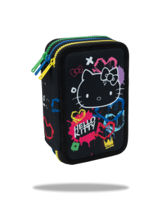 Ученически несесер с пособия Coolpack - Jumper 3 - Hello Kitty Neon Black